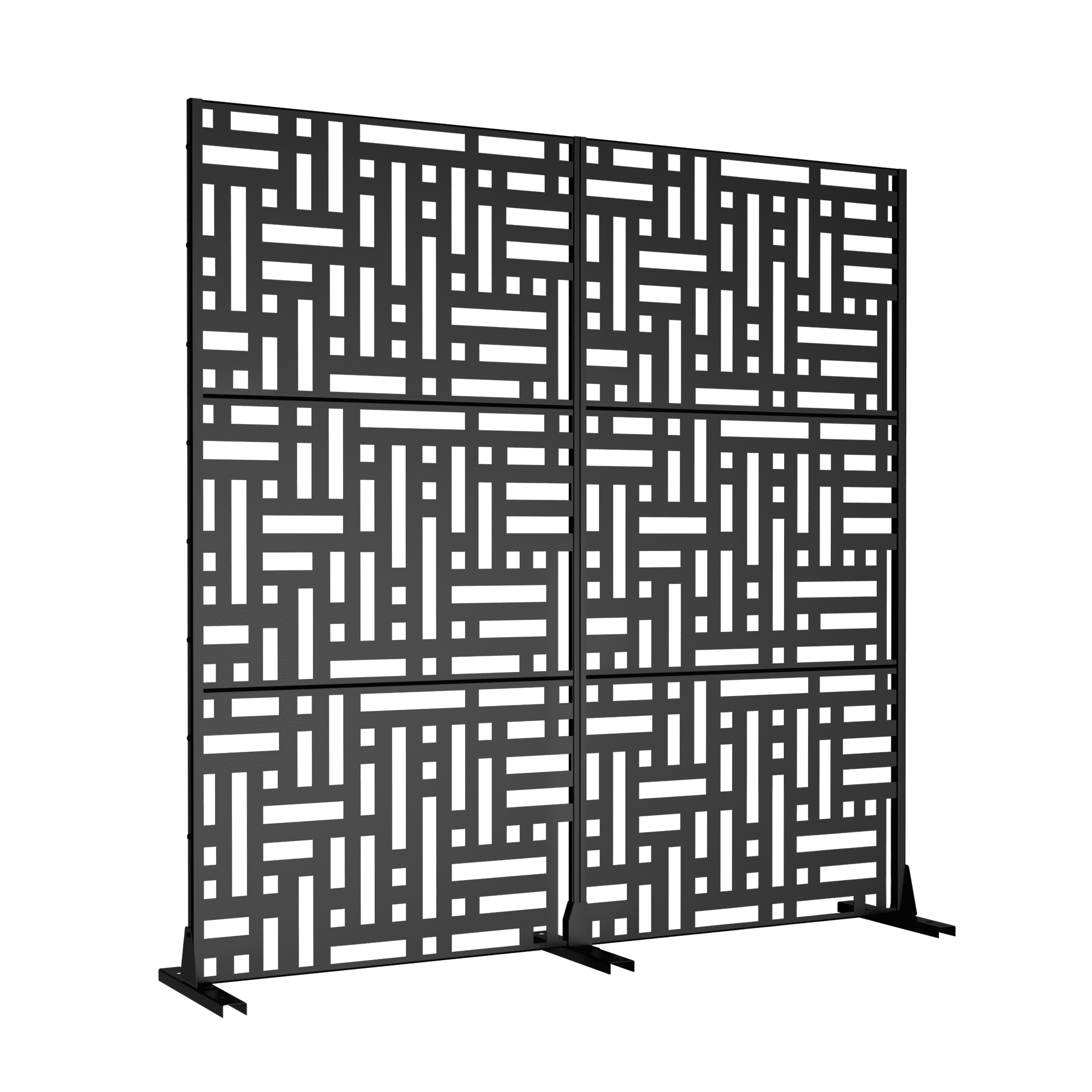 MAYEERTY Metal Room Divider – Industrial Galvanized Steel Privacy Screen,Black