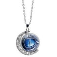 thumbnail image 5 of ievspot 1 Pcs Unisex Rotate Round Dragon Eye Crescent Moon Pendant Long Chain Necklace Jewelry, 5 of 5