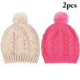 thumbnail image 2 of Coofit Baby Knit Hat Pompom: 2PCS Elastic Soft Infant Winter Hat Newborn Hat Beanie Cap, 2 of 10