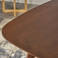 thumbnail image 4 of 35.75" Walnut Brown Solid Contemporary Handcrafted Square Dining Table, 4 of 5