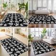 thumbnail image 4 of Area Rugs 5'x7', White Leaves Carpet Runner Indoor Outdoor Rugs Home Decor Aesthetic, Black Vintage Spring Botanical Leaf Plants Non Slip Mats Washable Accent Rug for Living Room Bedroom, 4 of 8