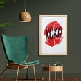 thumbnail image 2 of XOXO Wall Art with Frame, Realistic Colored Lips Pattern with Modern Ink Calligraphy Image, Printed Fabric Poster for Bathroom Living Room Dorms, 23" x 35", Vermilion Charcoal Grey, by Ambesonne, 2 of 2