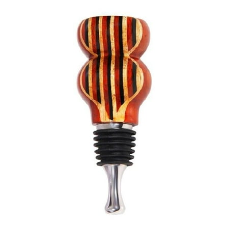 

VinoStrumenti VSWSM4 Stripe Lamination Flat Top Stainless Steel Wine Bottle Stopper