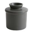 thumbnail image 2 of Ceramic Butter Dish with Lid, Kitchen Butter Holder Storage Container for Spreads, Soft Butter Keeper, 4.13x3.82in, Grey, 2 of 5