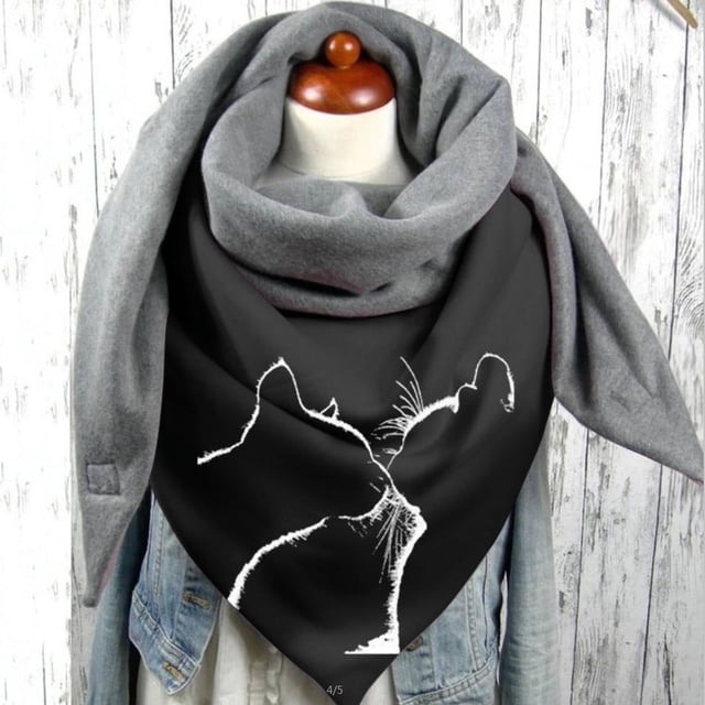Bufanda estampada de moda, chal cálido simple y grueso Manténgase abrigado en las estaciones de otoño e invierno