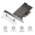 thumbnail image 1 of M.2 NGFF to Desktop PCIE x4 x8 x16 NVMe SATA Dual SSD PCI Express Adapter Card, 1 of 5