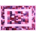thumbnail image 1 of Ahgly Company Indoor Rectangle Abstract Pink Contemporary Area Rugs, 5' x 7', 1 of 4