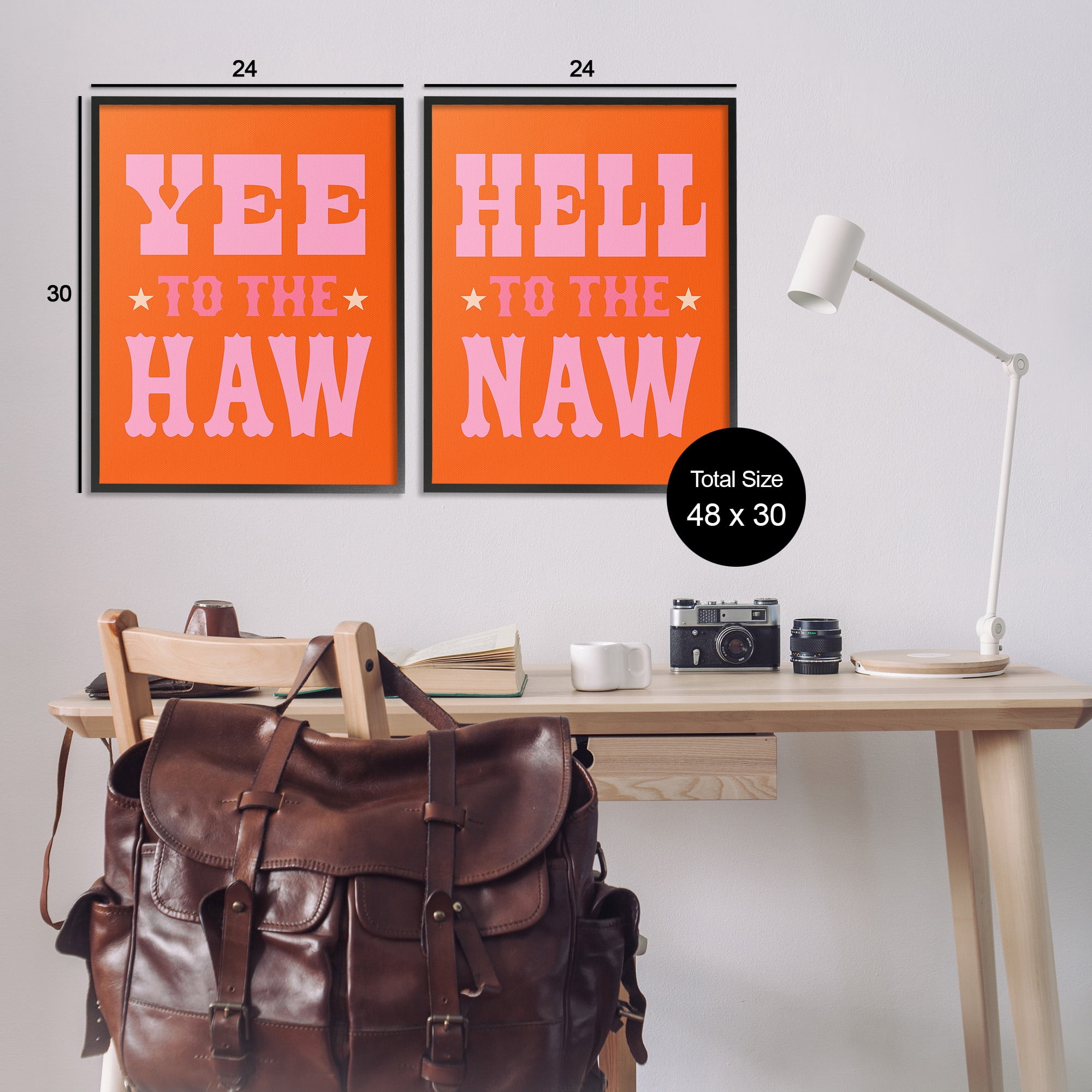 Stupell Industries Funny Cowgirl Phrases Typography Painting Black Framed Art Print Wall Art, 24 x 30, Set of 2