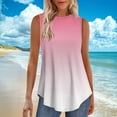 thumbnail image 2 of CYRBOKO Women's Tank Tops, Summer Soft Vacation Crew Neck Sleeveless Shirts Pink Size S-2XL, 2 of 7