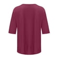 thumbnail image 4 of Womens Beach Clothes Kelon Ladies Tops and Blouses Short Sleeve Shirts Cowl Neck Business Work Blouses Trendy Tees Summer Loose Fit Tops Trendy, 5XL, 4 of 5