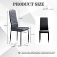 thumbnail image 4 of LHYY Modern Dining Chair Fireproof Leather Sprayed Metal Pipe Diamond Grid Pattern Restaurant Home Conference Chair Set (4 packs) BLACK, 4 of 7