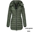 thumbnail image 4 of Itsame Women Puffer Jackets Hood Winter Coats Pocket Solid Color Casual Zipper Cotton for Women Waterproof Jacket Army Green Size M, 4 of 6