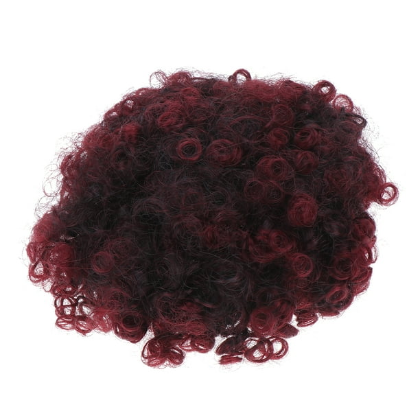 Cabello falso Cabello esponjoso Brotos Caterpillar Wig Bola de pelo Cabeza de accesorio Decoración de cabello para mujer Lady Girls (Claret)