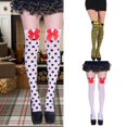 thumbnail image 2 of ZPAQI Bows Accent Thigh High Long Socks for Women Fishnet Stockings, 2 of 21