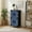Color-1, variant on 4 Drawer Vertical Storage Dresser abstract dotted circle diamond Ethnic geo repeat indigo shade with Wood Top Fabric Pull Drawers