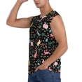 thumbnail image 3 of Lsque Cute Rabbit And Flower Print Men's Cotton Blend Sleeveless Muscle Shirts (S-3XL)- Moisture Wicking, Odor Protection, UPF 30+,X-Large, 3 of 8