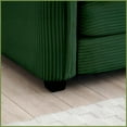 thumbnail image 5 of Green Corduroy Cushion Back Deep Seated Sofa – 2 Single Seats for Living Room/Office | Retro-Modern Style, 5 of 14
