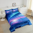 thumbnail image 4 of Erosebridal Antarctic Aurora Bedding Sets with Comforter, Dreamy Starry Sky Duvet Insert, Navy Blue, Reversible 2-Piece, 4 of 7