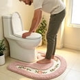 thumbnail image 5 of Toilet Mat U Shape, Luxurious Soft Floral Non Slip Toilet Contour Rug, Contour Bath Rug, Soft U Shaped Toilet Floor Mat for Toilet Sink Shower Side Home Hotel Decor 20 Inch, 5 of 7