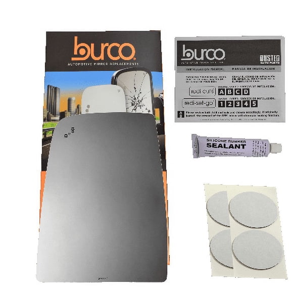 4558B Compatible with 20-22 Ford Transit-150/250/350/350 HD Left Driver Side Mirror Glass with Blind Spot Detection and Silicone Adhesive