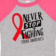 thumbnail image 4 of Inktastic Never Stop Fighting Stroke Awareness Red Ribbon Boys or Girls Baby Bodysuit, 4 of 5