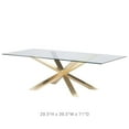 thumbnail image 1 of Take Me Home - Rectangular Glass top Dining Table with  Gold base,   for 6 ppl, Elegant,Spider Steel legs, 1 of 6