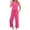Pink, variant on QHFBli Two Piece Sets for Women Summer Outfits Lounge Sets Neck Tops Wide Leg Crop Pants Vacation Travel Outfits