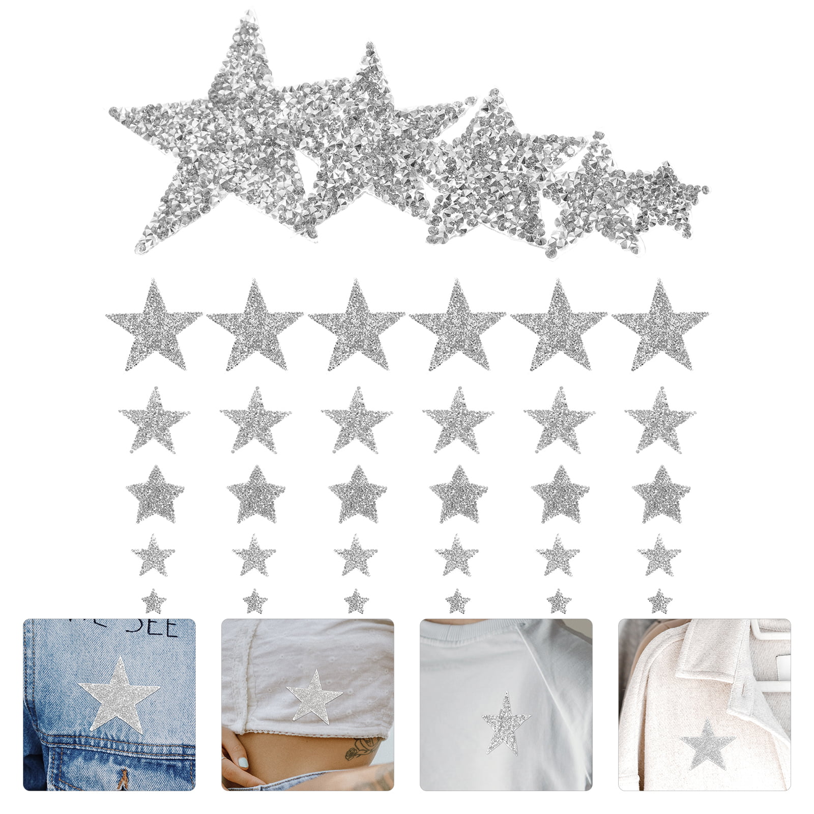 Fashion Diamond Stickers Perfect Star Rhinestone Patches For Clothing Iron  On Patch DIY Clothes Jacket Jeans Applique LCX02