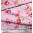 thumbnail image 2 of Soimoi Cotton Duck Fabric Leaves,Rose & Peony Floral Print Fabric by The Yard 56 Inch Wide, 2 of 3