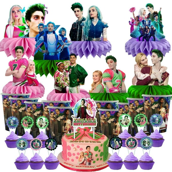 Zombie Party Supplies Decor Cups Fans Decorations Honeycomb Centerpieces Cake Toppers