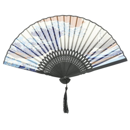 

Japanese Style Handheld Folding Fan with Traditional Japanese Prints of Great Wave off Kanagawa