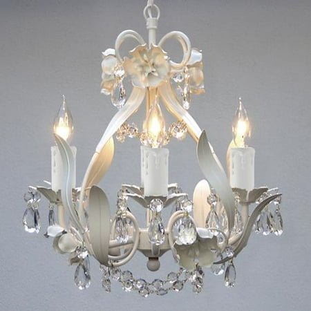 Gallery Mini 4 Light White Fl Crystal Chandelier Com