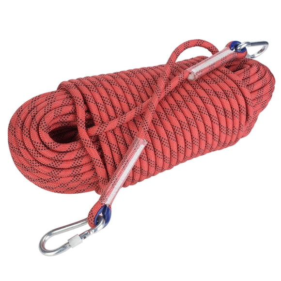 Cuerda de escape para escalada en roca al aire libre de 30 m, 12 mm de diámetro, cuerda de supervivencia de seguridad (roja)