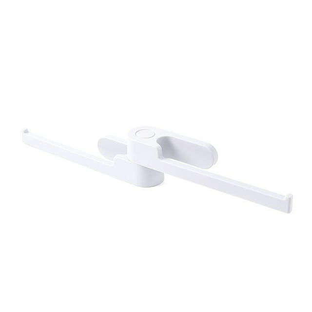 Hanger Rack Folding Wall Mounted Self Adhesive Clothes Storage Punch Free 2 Tier Drying Indoor Outdoor Organizer Washroom White