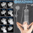 thumbnail image 4 of Doble Regaderas para Baño Alta Presion 5" Cabezal de Ducha de 8+2 Modos Regadera de Telefono para Baño Ducha de LLuvia Regadera de Mano con Manguera de 1,5 Metros Regadera Fijas de 8 Modo, 4 of 8