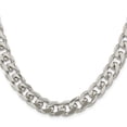 thumbnail image 2 of 925 Sterling Silver Curb Chain Styles Necklace 10.5 mm Domed w/ Side D/C 20 inch, 2 of 4