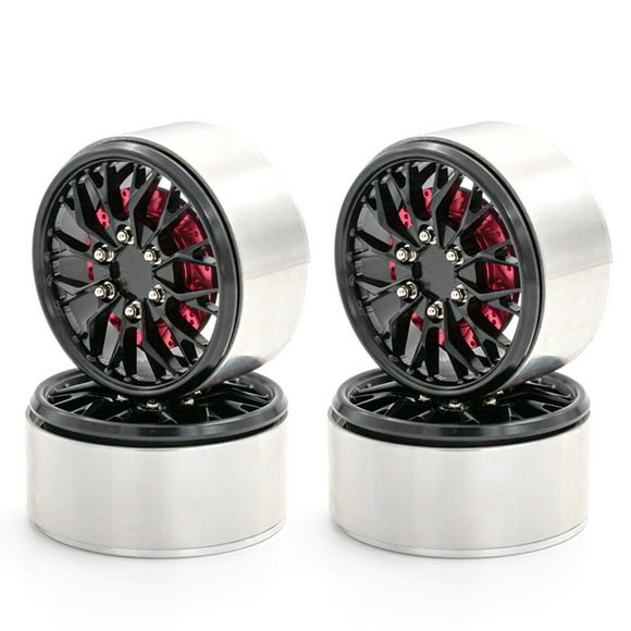 Yeacher Aluminum Alloy Wheel Rim Beadlock Wheel Rims Hub 4pcs 2.2inch Replacement for 1/10 TRX4