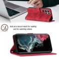 thumbnail image 6 of Tarise Phone Case for Samsung Galaxy S22 Ultra, Premium PU Leather Card Holder Wrist Strap Magnetic Closure Flip Stand Function TPU Interior Book Cover for Samsung S22 Ultra 5G Wallet Case, Red, 6 of 7