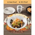 thumbnail image 3 of 13 Inch Round Placemats Set of 4, Thanksgiving Orange Pumpkins Non Slip Heat Insulation PP Table Mats, Fall Leaves Autumn Rustic Washable Place Mats for Kitchen Dining Party Table Decor, 3 of 7
