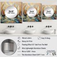 thumbnail image 4 of Designart "Abstract Sailboats at Sunset Cubist Minimalist Scene III" Boat Square Mirror Wall Decor Modern - Large Brown Square Bathroom Mirror - Square Printed Wall Mirror Art, 4 of 5