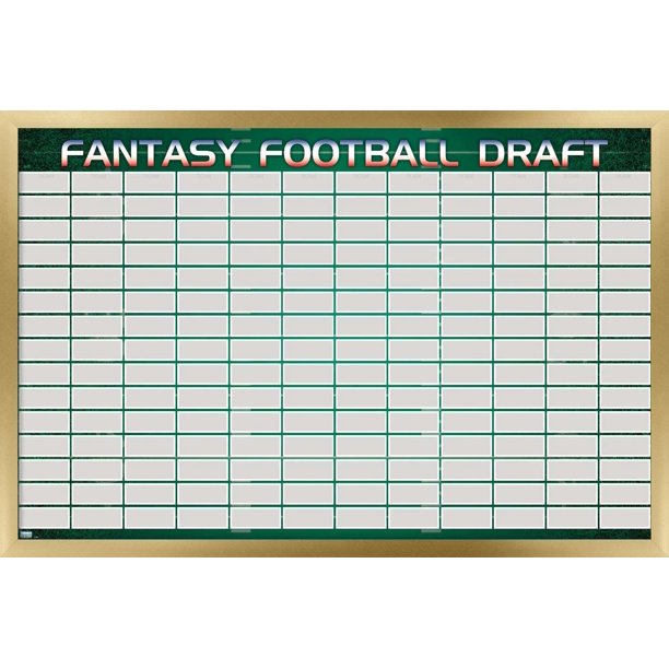 Fantasy Football Draft Wall Poster, 14.725 x 22.375 