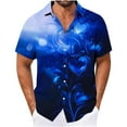 thumbnail image 2 of UVEASISHA Mens Valentines Day Hawaiian Shirt Big and Tall Fashion Heart Print Button Down Shirts Regular Fit Casual Short Sleeve Party Shirt Blue S, 2 of 5