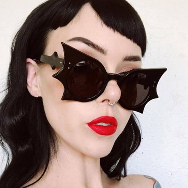 Gafas de sol divertidas de estilo hip hop con forma de murciélago, gafas de sol con forma de mariposa y lazo para discoteca, modernas para mujer