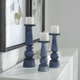 thumbnail image 2 of Uttermost Cassiopeia Glass Candleholder in Midnight Blue (Set of 3), 2 of 2