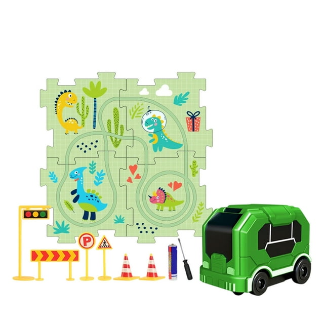 2026 Kids Educational Puzzle Track Play Set Battery Operated Vehicle Interactive DIY Track Learning Toy