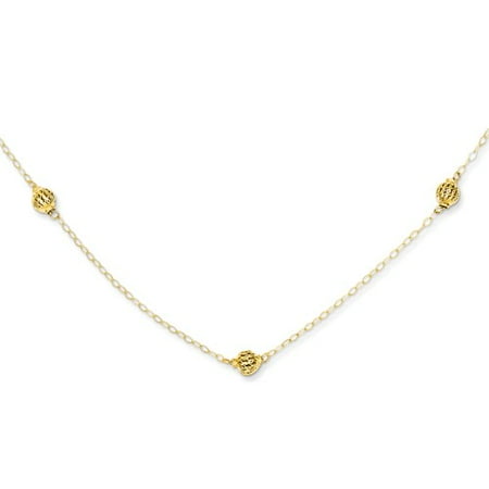 14k Yellow Gold 18in Bead Necklace