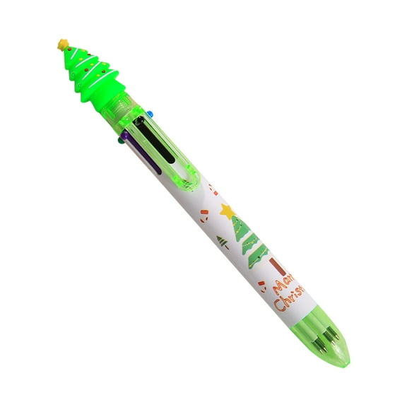 A Six Color Ballpoint Pen With Christmas Tree Design For Manual Press And Student Use