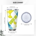 thumbnail image 3 of 20oz Car Cup Three-Piece Set Of Single Silver Edge No Smell Easy To Carry Heat Preservation For Daily Car Sports Travel Lime Houndstooth Hand-Drawn Sketch_3, 3 of 8