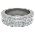 thumbnail image 5 of 14K White Gold Men’s or Unisex Ring Princess Cut and Round Brilliant Diamond Half Eternity Wedding Band 2.52 CTW, 5 of 6