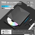 thumbnail image 4 of Unidad externa de CD/DVD ROOFULL USB 3.0 y USB-C para PC portátil, 4 of 9